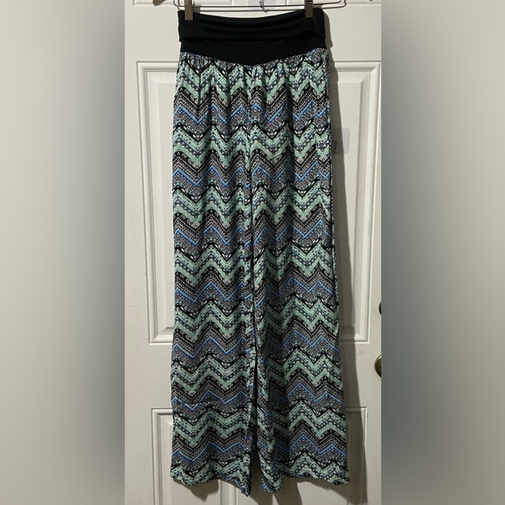 Palazzo Abstract Boho Pants Chevron Print Small NWT